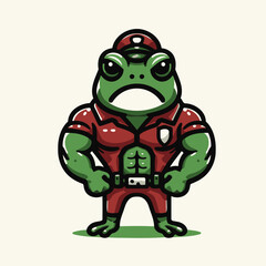 Powerful Muscle Frog Mascot Logo Vector for Gym, Sports, and Strength Training Branding