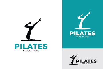 Silhouette of Pilates logo design inspiration
