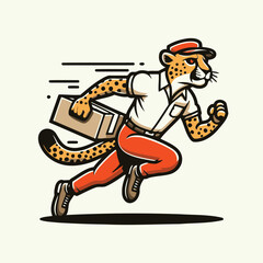 Express Cheetah Delivery Mascot Logo Vector for Logistics, Courier, and Shipping Branding
