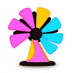 Obraz premium Abstract Colorful Flower or Fan Illustration
