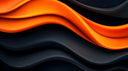 Abstract Orange and Black Wavy Background