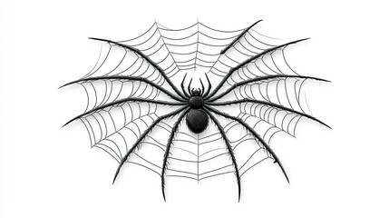 Fototapeta premium Spider web on white background 