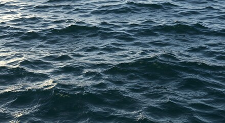 Fototapeta premium Dark blue ocean water texture subtle wave patterns. AI Generated