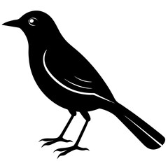 Bird Silhouette - Minimalist Black and White Vector Illustration. crow on a branch