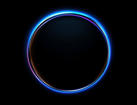 Neon Blue Eclipse with Futuristic Glowing Halo