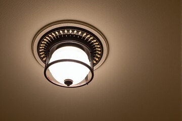 Elegant Vintage Ceiling Light Fixture with Decorative Detailing Illuminating an Indoor Space