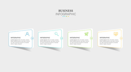 Business infographic template with step or option design.
