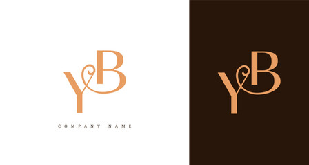 Luxury monogram logo with the initials YB, perfect for branding, fashion, and boutique businesses