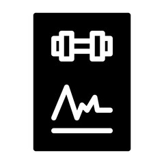 fitness report. This is a vector single icon with a solid style. Suitable for any purpose, such as website design, mobile app design, logo design, pattern design, etc