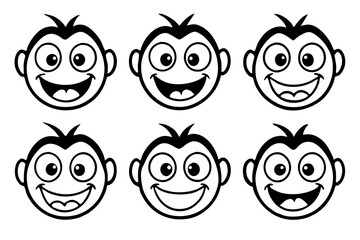 Smile Face Icons set Vector illustration