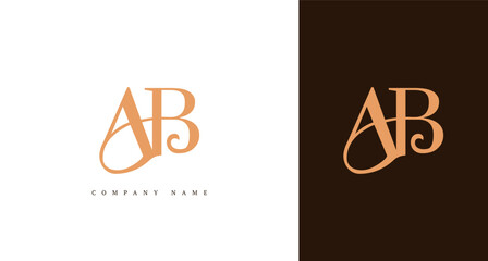 Luxury monogram logo with the initials AB, perfect for branding, fashion, and boutique businesses