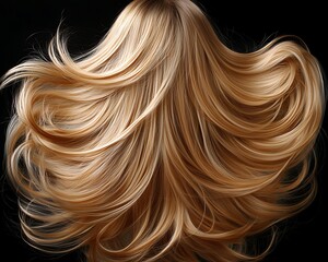 Fototapeta premium Flowing Blonde Hair with Dark Background.