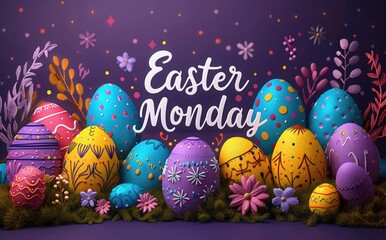 Happy Easter Monday: joyful celebration, spring renewal, holiday festivity, Christian tradition, sacred observance, seasonal joy, family gathering, faith reflection, cultural significance.