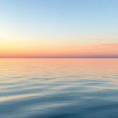Fototapeta premium Tranquil waters meeting a gradient sky at dawn, a serene coastal vista