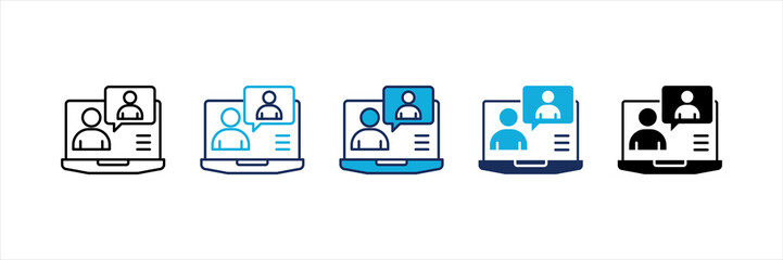 Online Communication Multi Style Icon Set