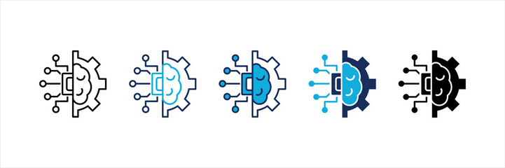 Artificial Intelligence Multi Style Icon Set