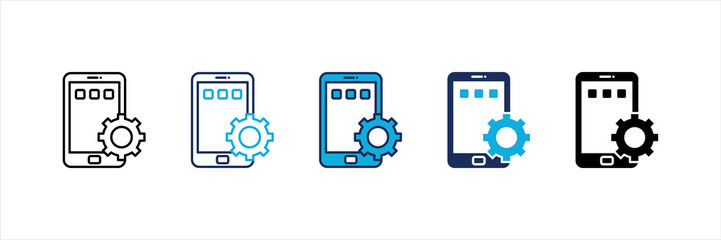 App Development Multi Style Icon Set
