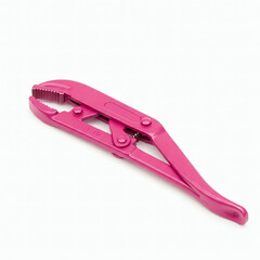 Plastic pipe wrench isolated on white background front view