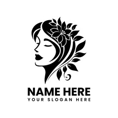 Elegant woman with botanical design. Natural beauty graphic