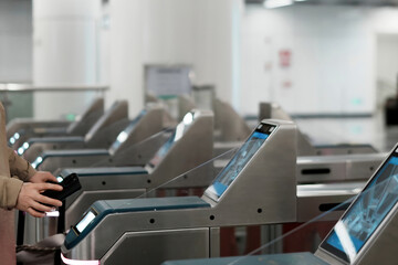 Modern Turnstile System at Public Transport Station Enhancing Passenger Experience