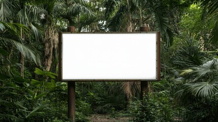 Fototapeta premium Large blank outdoor advertising billboard on green grass presents an empty commercial message board against the sky