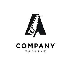Fototapeta premium Letter A Wood Saw Logo Icon Vector