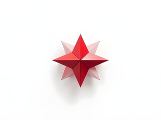 Obraz premium Red Star White Background Image, Red Star on White, Simple Red Star, Medium Shot Photography, Clean Background, Star Image, Red Star Design
