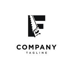 Fototapeta premium Letter F Wood Saw Logo Icon Vector