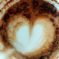 Heart-Shaped Latte Art in a Coffee Cup