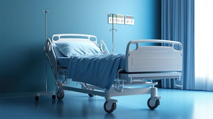 Hospital bed in a modern room