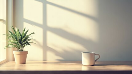Serene Morning Sunlight Illuminates a Minimalist Room