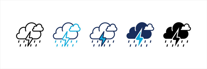 Heavy Rain Multi Style Icon Set
