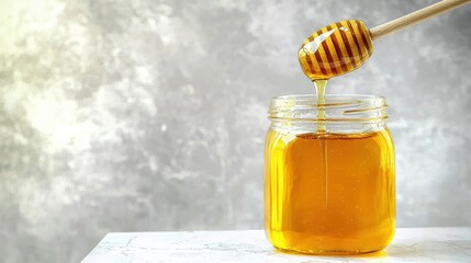 Delicious honey drizzle action kitchen food photography bright environment close-up sweetness concept