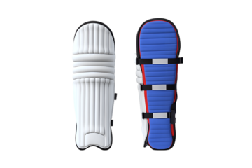 Cricket Leg Guards White and Blue Protective Gear Sport Equipment,