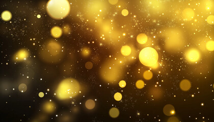 Golden Bokeh Lights, Sparkling Stars, Festive Background, Holiday Glitter