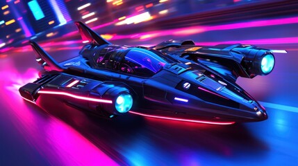 Futuristic Racer: Neon Nightspeed