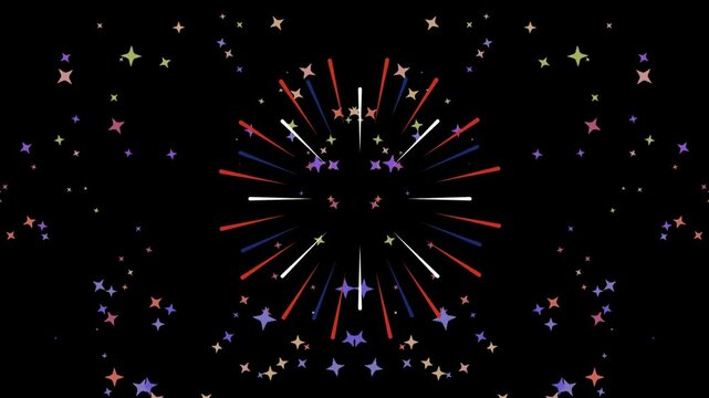 Bright fireworks on night sky