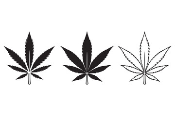 marijuana leaf icon set vector