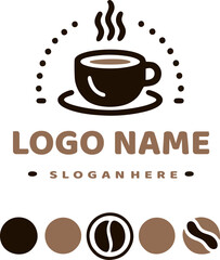 Coffee Shop Logo with Placeholder Text
