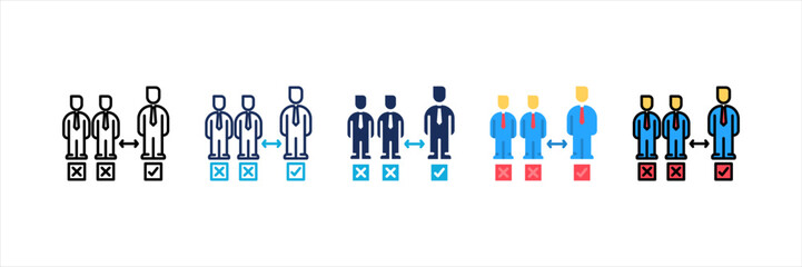 Differentiation Multi Style Icon Set