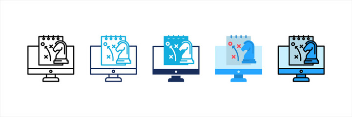 Online Strategy Multi Style Icon Set