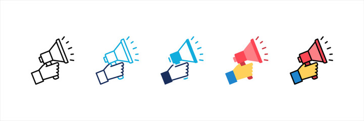 Loud Speaker Multi Style Icon Set