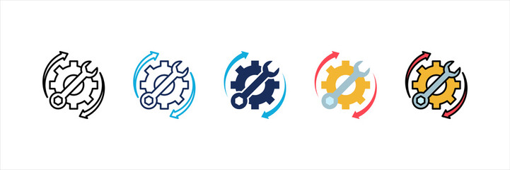 Maintenance Multi Style Icon Set