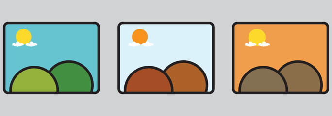 Image gallery icon. Picture gallery symbol. Suitable for image viewer app element.