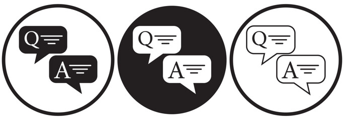 Q&A banner icon in flat style. Question and answer vector illustration on white isolated background. Communication sign business concept. 