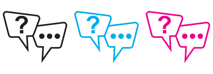 Question and Answer icon logo vector illustration. question answer symbol template for graphic and web design collection