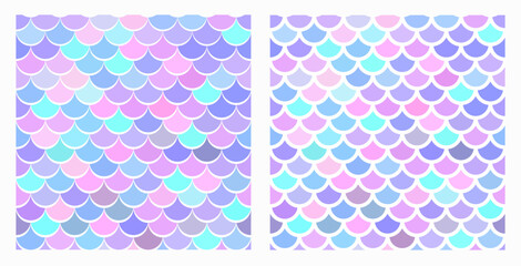 Seamless Mermaid Fish Scale Pattern – Pastel Gradient Vector © digi moonlight
