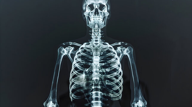 Detailed X-ray Skeletal Model Displaying the Intricate Structure of the Human Skeleton and Its Components