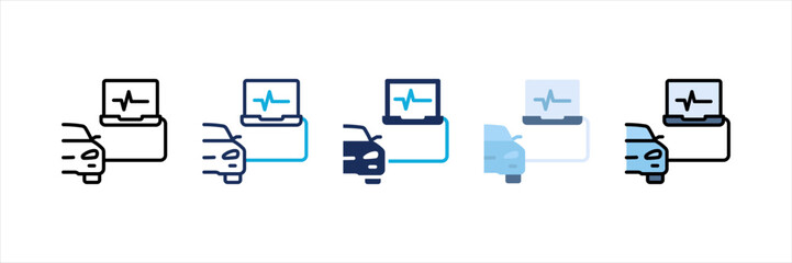 Car Diagnostic Multi Style Icon Set