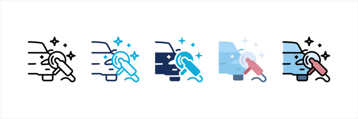Car Polish Multi Style Icon Set